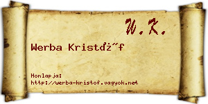 Werba Kristóf névjegykártya